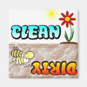 Clean Dirty Dishwasher magnet (Voorkant)