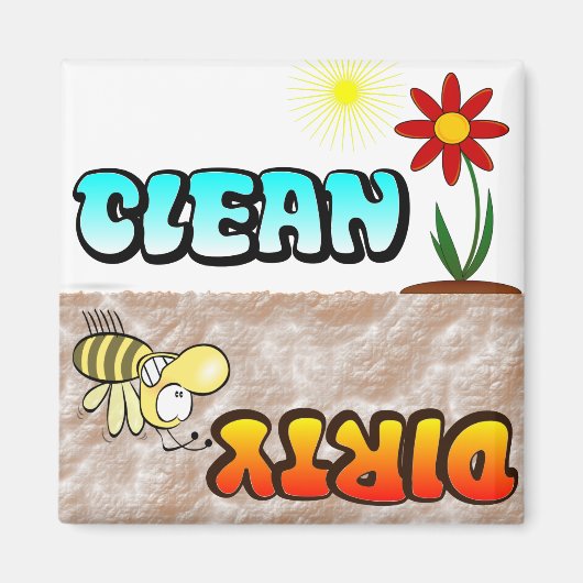 Clean Dirty Dishwasher magnet (Voorkant)