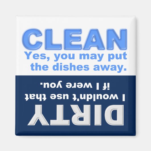 Clean Dirty Dishwasher magnet (Voorkant)