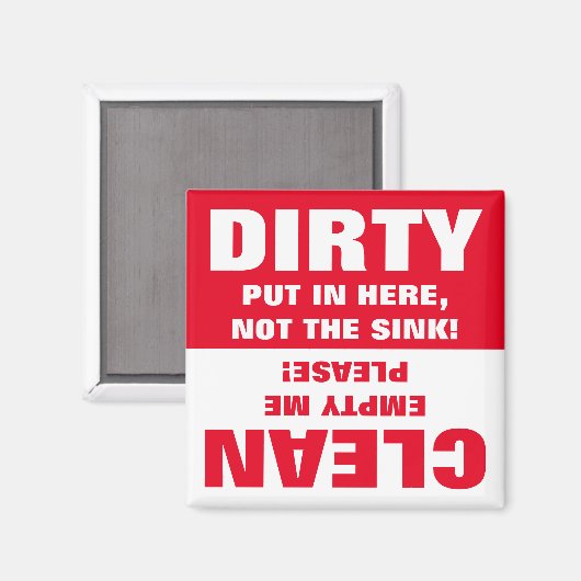 Clean Dirty Dishwasher magnet (Voorkant / Achterkant)