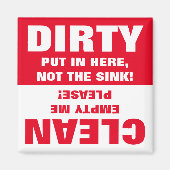 Clean Dirty Dishwasher magnet (Voorkant)