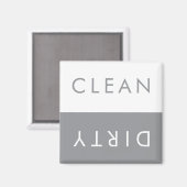 Clean Dirty Dishwasher Magnet in Grey and White (Voorkant / Achterkant)