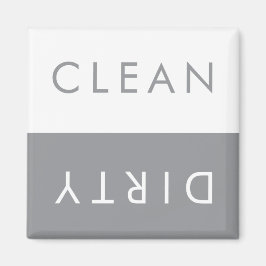 Clean Dirty Dishwasher Magnet in Grey and White