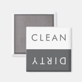 Clean Dirty Dishwasher Magnet in Grey and White (Voorkant / Achterkant)