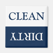 Clean Dirty Dishwasher marineblauw wit Magneet (Voorkant)