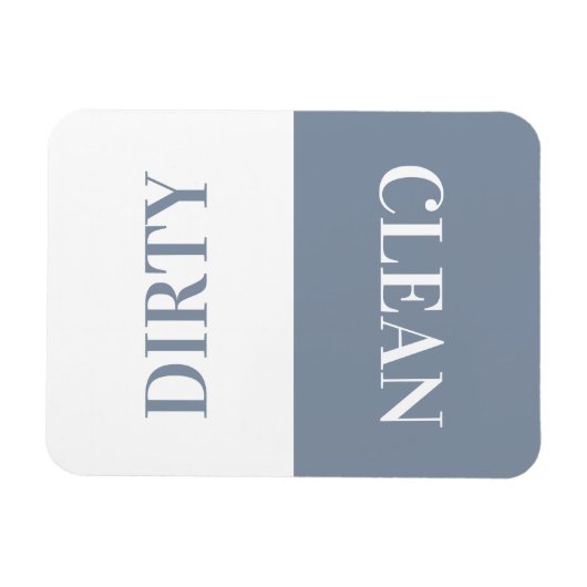 Clean Dirty Dishwasher Modern Dusty Blue Magnet Magneet (Horizontaal)