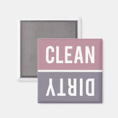 Clean Dirty Dusty Roos Paarse Dishwasmachine Magneet (Voorkant / Achterkant)