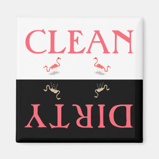 Clean Dirty Flamingo Dishwasmachine Magneet