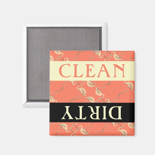 Clean Dirty Flamingo Style Dishwasmachine Magneet (Voorkant / Achterkant)