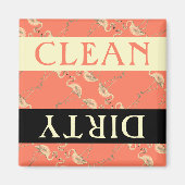 Clean Dirty Flamingo Style Dishwasmachine Magneet (Voorkant)