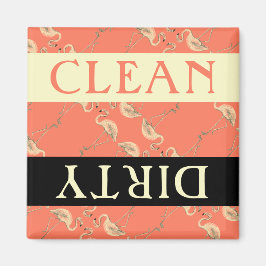 Clean Dirty Flamingo Style Dishwasmachine Magneet