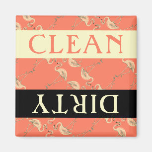 Clean Dirty Flamingo Style Dishwasmachine Magneet