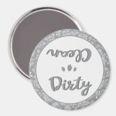 Clean Dirty Floral Grey Vaatwasser Home Kantoor Magneet (Voorkant / Achterkant)