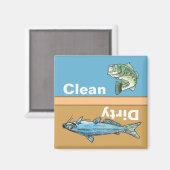 Clean Dirty Geviste wasmachine Magneet (Voorkant / Achterkant)