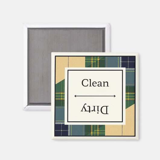 Clean Dirty Gordon Dress Tartan Vaatwasser Magneet (Voorkant / Achterkant)