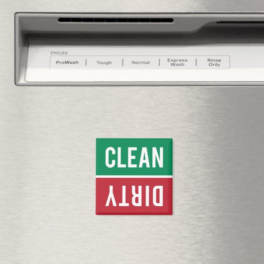 Clean Dirty Green White en Red Dishwasmachine Magneet (Insitu (Vaatwasser))