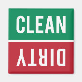 Clean Dirty Green White en Red Dishwasmachine Magneet (Voorkant)