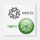 "CLEAN / DIRTY" Herwasmachine Magnet (Voorkant)