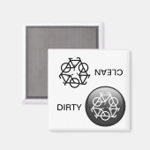 "CLEAN / DIRTY" Herwasmachine Magnet (Voorkant / Achterkant)