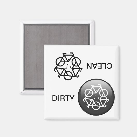 "CLEAN / DIRTY" Herwasmachine Magnet (Voorkant / Achterkant)