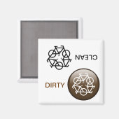 "CLEAN / DIRTY" Herwasmachine Magnet (Voorkant / Achterkant)