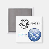 "CLEAN / DIRTY" Herwasmachine Magnet (Voorkant / Achterkant)