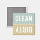 Clean Dirty Jade Green en Tan Dishwasmachine Magneet (Voorkant / Achterkant)