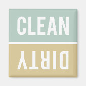Clean Dirty Jade Green en Tan Dishwasmachine Magneet (Voorkant)