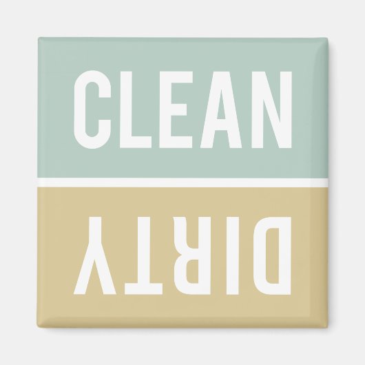 Clean Dirty Jade Green en Tan Dishwasmachine Magneet (Voorkant)