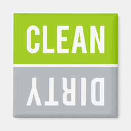 Clean Dirty Lime Green en Grey Dishwasmachine Magneet