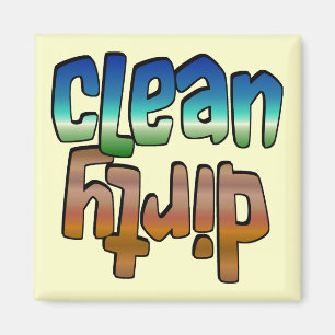 Clean Dirty Magnet Blue Brown, u verandert de acht