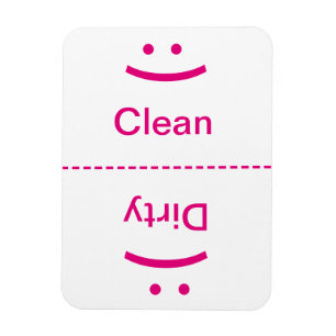 Clean Dirty Magnet - Roze - (Smile/Frown) Magneet