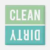 Clean Dirty Mint en Turquoise Dishwasmachine Magneet (Voorkant)