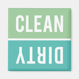 Clean Dirty Mint en Turquoise Dishwasmachine Magneet