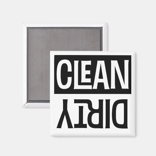 Clean Dirty Modern Simple Dishwasmachine Magneet (Voorkant / Achterkant)