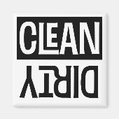 Clean Dirty Modern Simple Dishwasmachine Magneet (Voorkant)