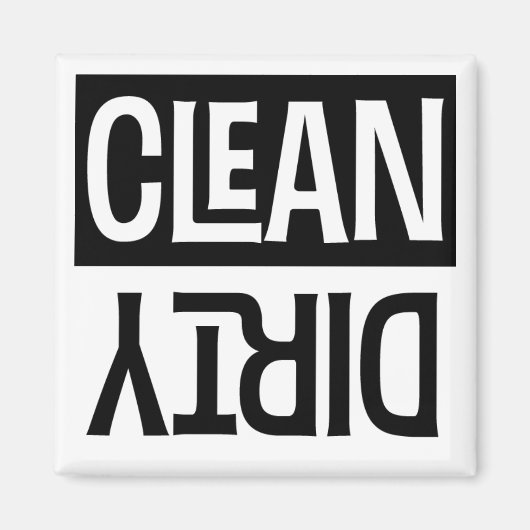 Clean Dirty Modern Simple Dishwasmachine Magneet (Voorkant)