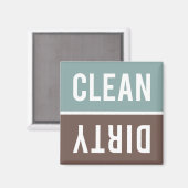 Clean Dirty Muted Aqua Blue en Brown Dishwasmachin Magneet (Voorkant / Achterkant)