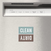 Clean Dirty Muted Aqua Blue en Brown Dishwasmachin Magneet (Insitu (Vaatwasser))