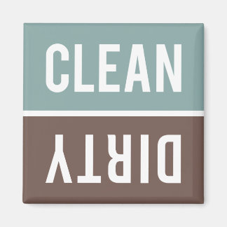 Clean Dirty Muted Aqua Blue en Brown Dishwasmachin Magneet