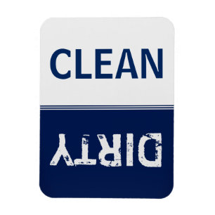 Clean Dirty Navy Blue Dishwasmachine Magneet