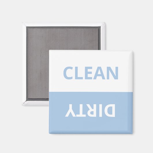 Clean Dirty Pastel Blue White Funny Kitchen Magnet (Voorkant / Achterkant)
