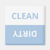 Clean Dirty Pastel Blue White Funny Kitchen Magnet (Voorkant)