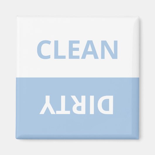 Clean Dirty Pastel Blue White Funny Kitchen Magnet (Voorkant)