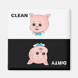 Clean Dirty Pig Cartoon Magneet