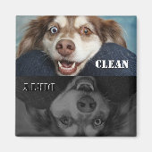 Clean Dirty Puppy Dishwasmachine Magnet (Voorkant)