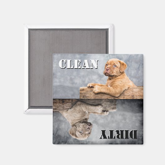 Clean Dirty Puppy Dishwasmachine Magnet (Voorkant / Achterkant)