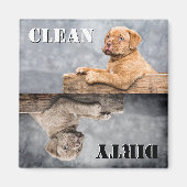 Clean Dirty Puppy Dishwasmachine Magnet (Voorkant)