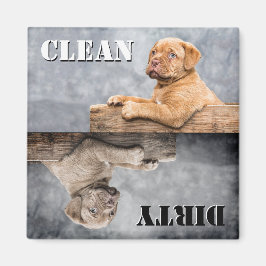 Clean Dirty Puppy Dishwasmachine Magnet