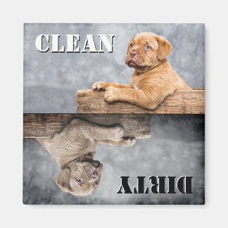 Clean Dirty Puppy Dishwasmachine Magnet